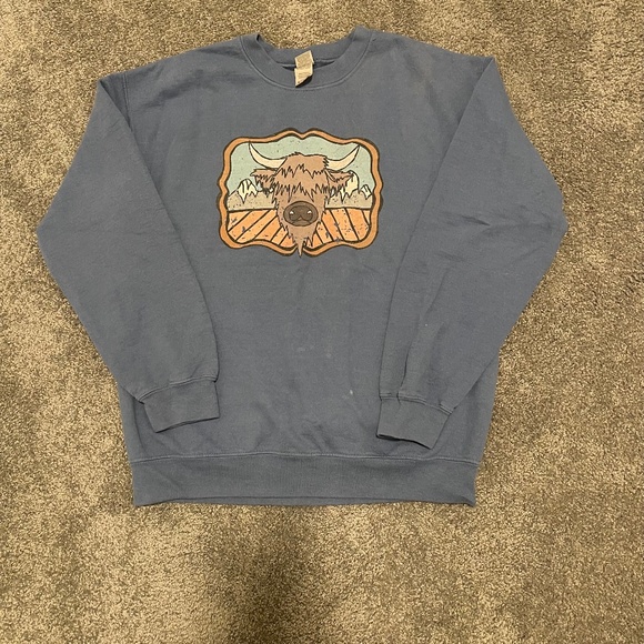 Highland cow crewneck sweater - Picture 1 of 2